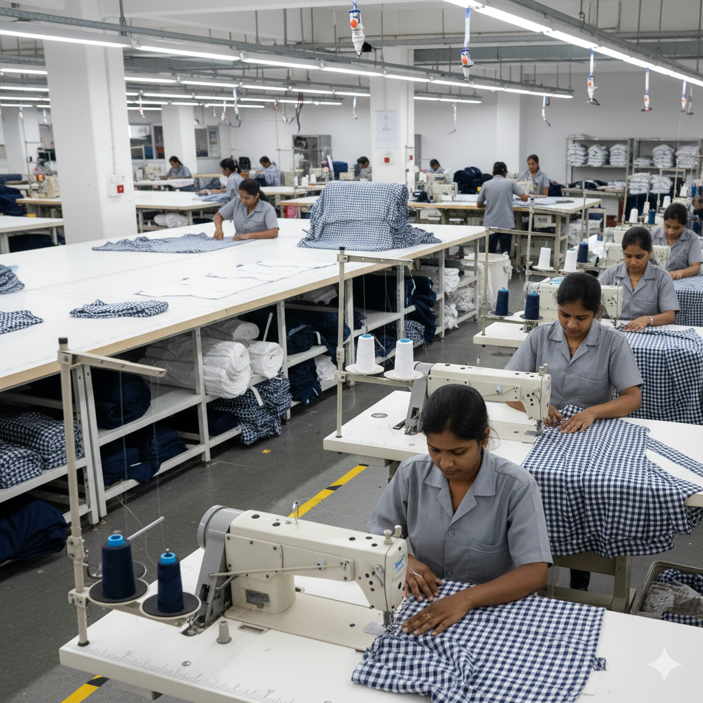 Stitching unit at CM Fashion Wear